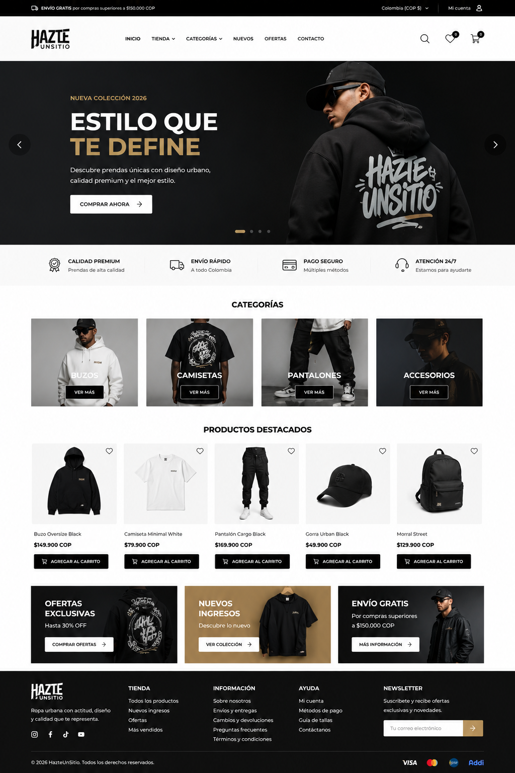 Vista previa de tienda online generada por la IA