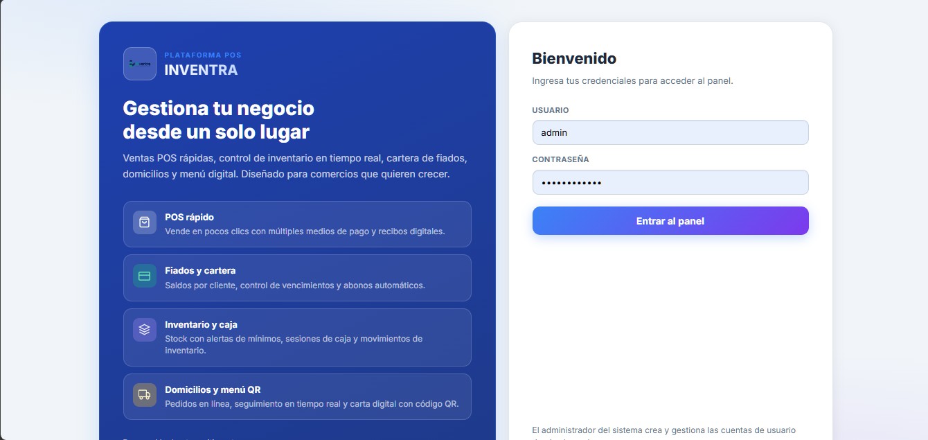 Captura de pantalla del sitio web de Inventra Colombia